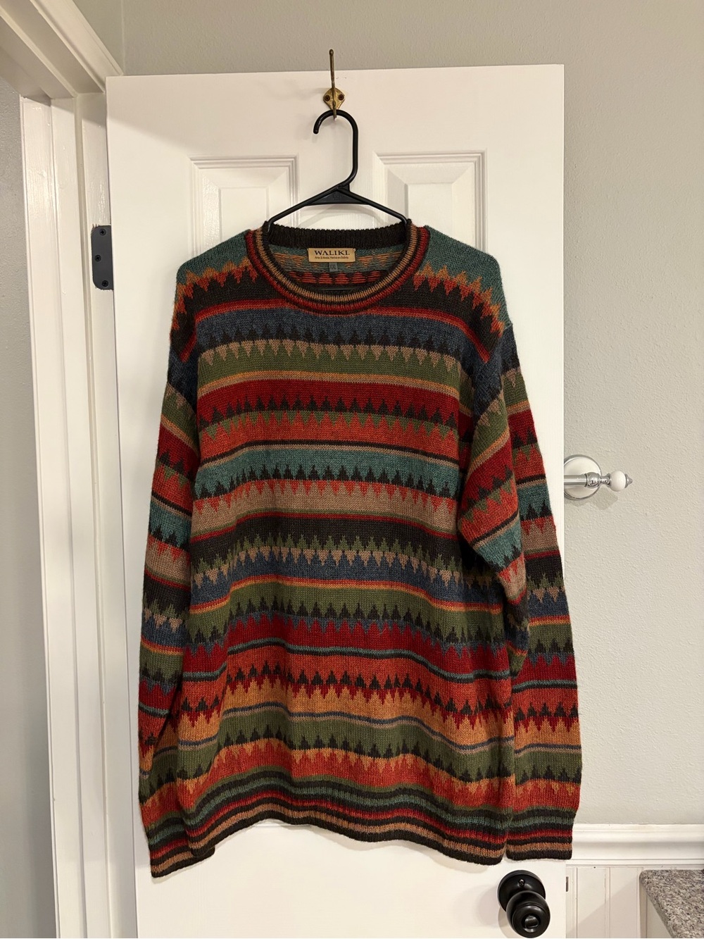 Waliki 100% Alpaca Sweater Men’s XXL Bolivia Striped